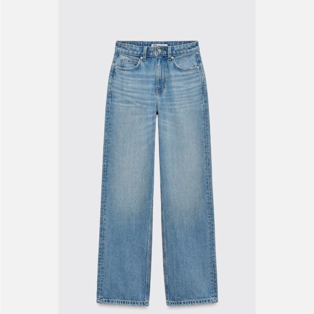 ZARA high rise straight cut jeans